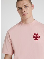 River Island Pink Regular Fit Short Sleeve High Roller 100% Cotton T-Shirt - Image 4 of 5