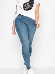 Yours Curve Blue Pull On Bum Shaper Lola Jeggings - Image 1 of 4