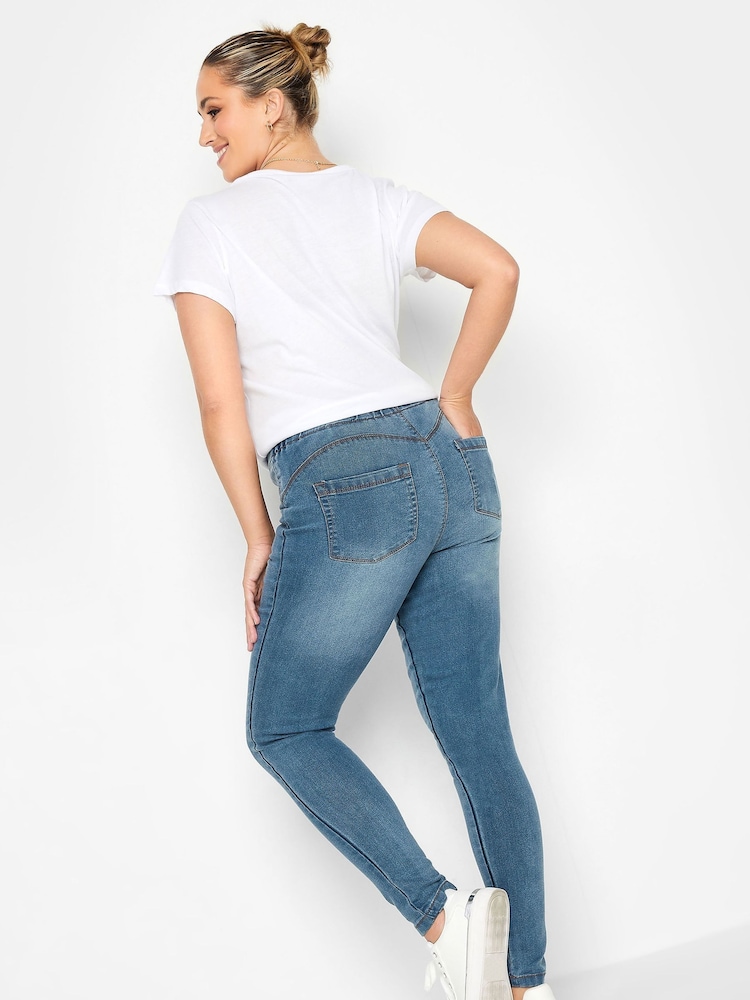 Yours Curve Blue Pull On Bum Shaper Lola Jeggings - Image 2 of 4