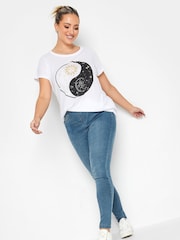 Yours Curve Blue Pull On Bum Shaper Lola Jeggings - Image 3 of 4