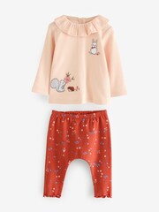 Pink 2 Piece Applique Bunny Top & Leggings Set - Image 1 of 1