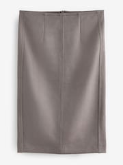 Grey Suedette Knee Skirt - Image 4 of 5