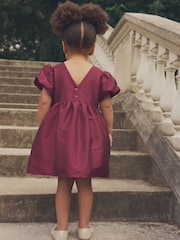 Raspberry Pink Taffeta Bow Party Dress (3mths-10yrs) - Image 7 of 7