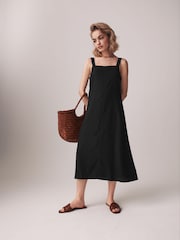 The Set Black/White 2 Pack Linen Blend Sundress - Image 1 of 7