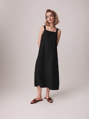 The Set Black/White 2 Pack Linen Blend Sundress - Image 3 of 7
