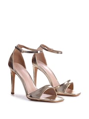Linzi Gold Elsa Faux Suede Barely There Heeled Sandals - Image 3 of 4