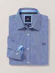 Crew Clothing Blue Slim Fit 100% Cotton Stripe Shirt - Image 4 of 4