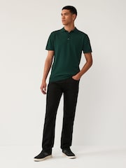 Dark Green Slim Fit Knitted Polo Shirt - Image 2 of 7