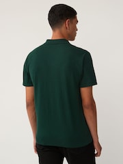 Dark Green Slim Fit Knitted Polo Shirt - Image 3 of 7
