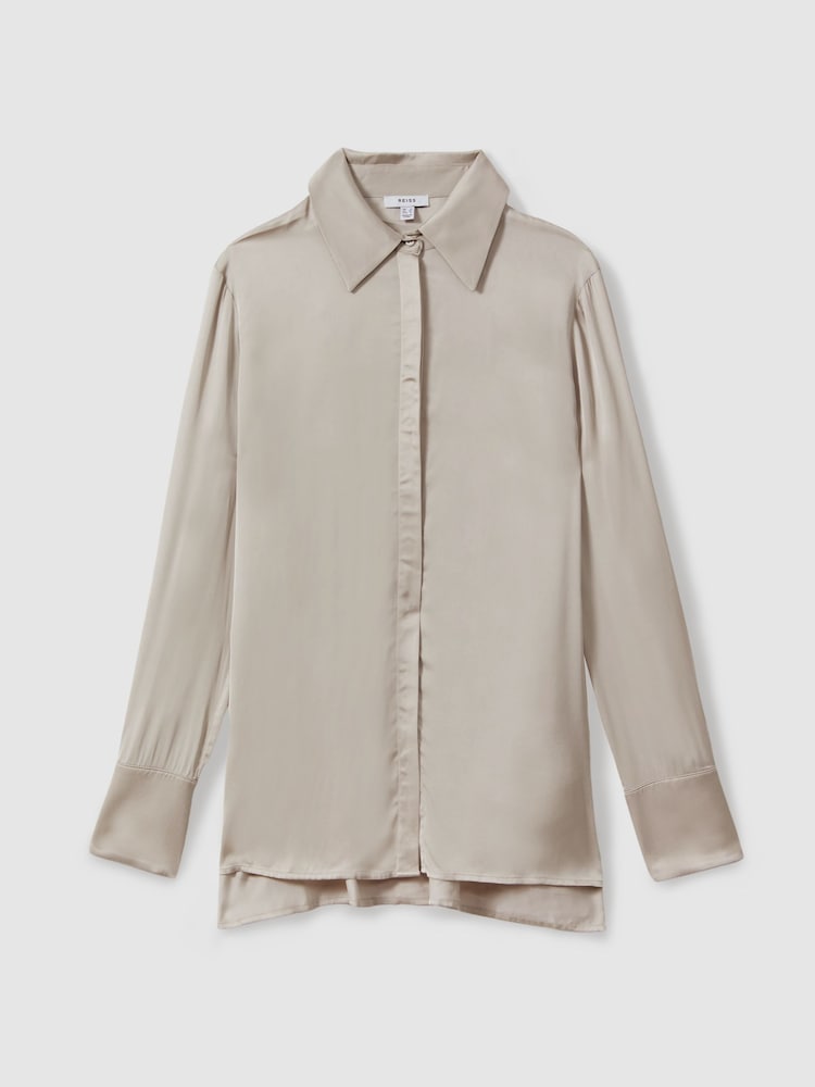 Reiss Stone Jasmine Fitted Layered Cuff Shirt - Image 2 of 5