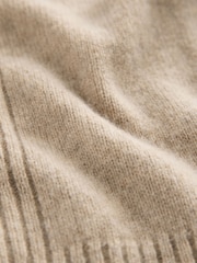 Neutral 100% Wool Premium Zip Through Knitted Hoodie - Image 8 of 8