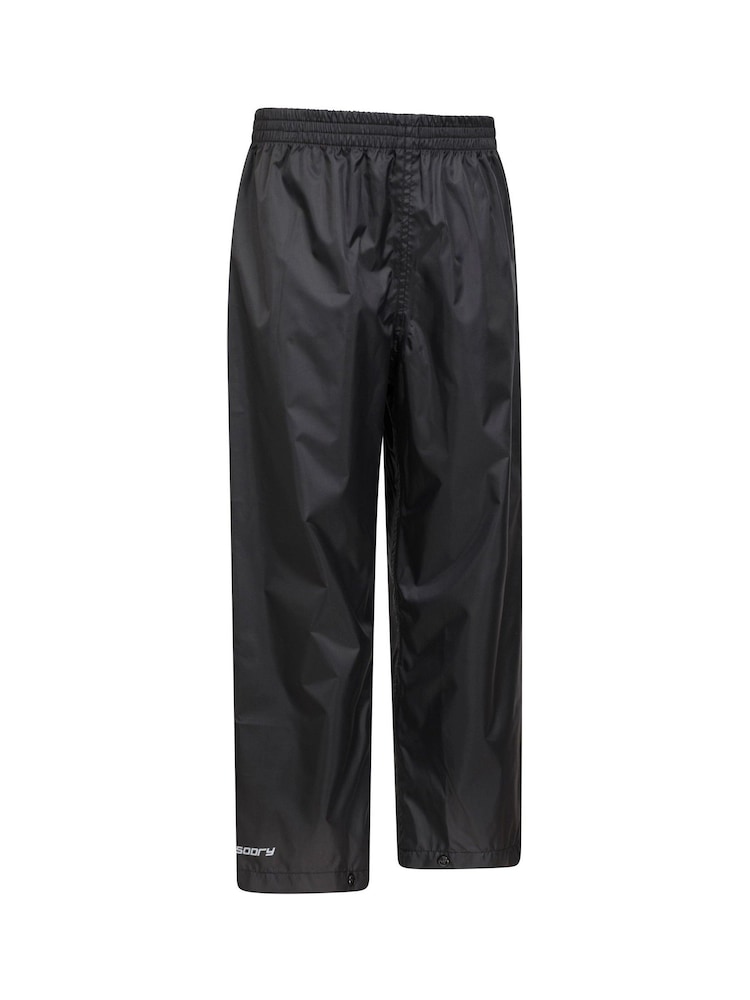 Mountain Warehouse Black Kids Pakka II Waterproof Overtrousers - Image 1 of 5