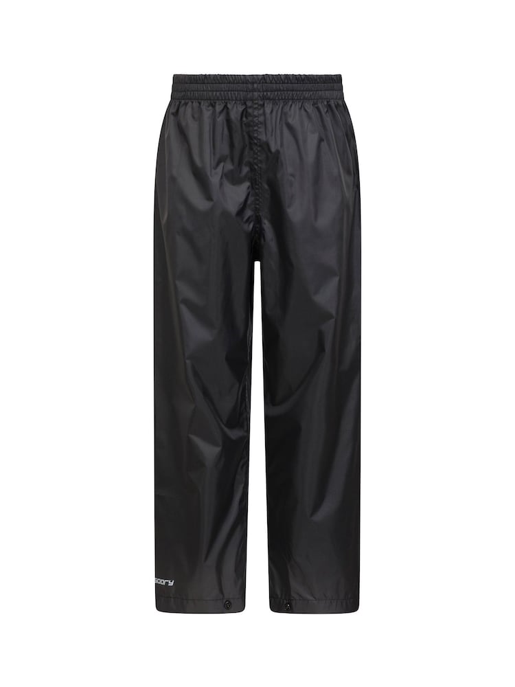 Mountain Warehouse Black Kids Pakka II Waterproof Overtrousers - Image 2 of 5