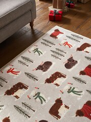 Natural Washable Christmas Hamish The Highland Cow Rug - Image 4 of 6