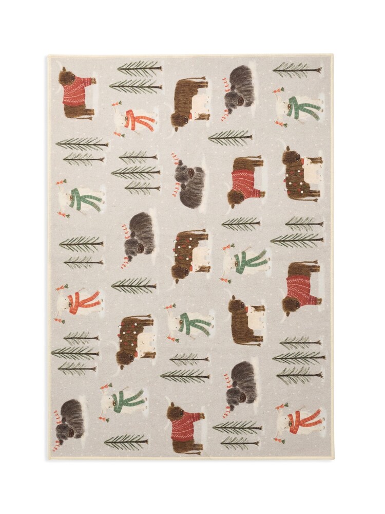 Natural Washable Christmas Hamish The Highland Cow Rug - Image 6 of 6