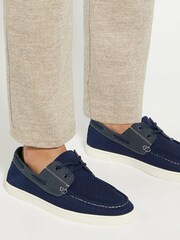 Dune London Blue Blaizerss Knit Boat Shoes - Image 1 of 6
