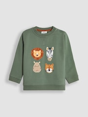 Jojo Maman Bébé Safari Friends Applique Collegepaita - Kuva 1 / 3