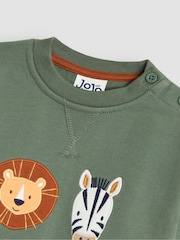 Jojo Maman Bébé Safari Friends Applique Collegepaita - Kuva 3 / 3
