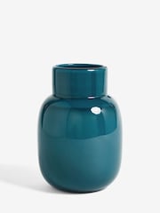 Teal Blue Glass Vase - Image 3 of 4