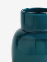 Teal Blue Glass Vase - Image 4 of 4