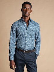 Charles Tyrwhitt Blue Classic Fit Liberty Fabric Floral Print 100% Cotton Shirt - Image 1 of 6