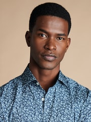 Charles Tyrwhitt Blue Classic Fit Liberty Fabric Floral Print 100% Cotton Shirt - Image 2 of 6