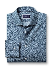 Charles Tyrwhitt Blue Classic Fit Liberty Fabric Floral Print 100% Cotton Shirt - Image 4 of 6