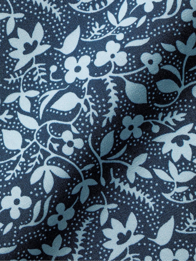 Charles Tyrwhitt Blue Classic Fit Liberty Fabric Floral Print 100% Cotton Shirt - Image 6 of 6