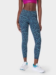 Sweaty Betty Blue Abstract Markings Print 7/8 Length Power Workout Leggings - Image 1 of 9