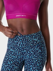 Sweaty Betty Blue Abstract Markings Print 7/8 Length Power Workout Leggings - Image 6 of 9