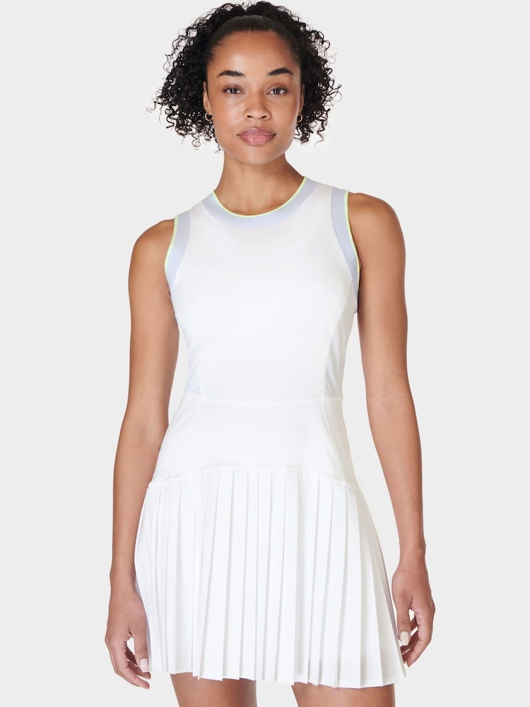 Sweaty Betty White Power Ace Mix Pleat Tennis Dress - Image 1 of 5