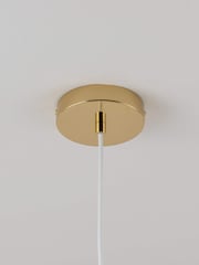 Houseof. White And Brass Flower Glass Pendant Ceiling Light - Image 5 of 5