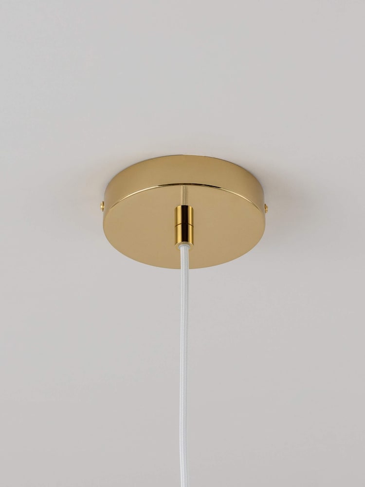 Houseof. White And Brass Flower Glass Pendant Ceiling Light - Image 5 of 5
