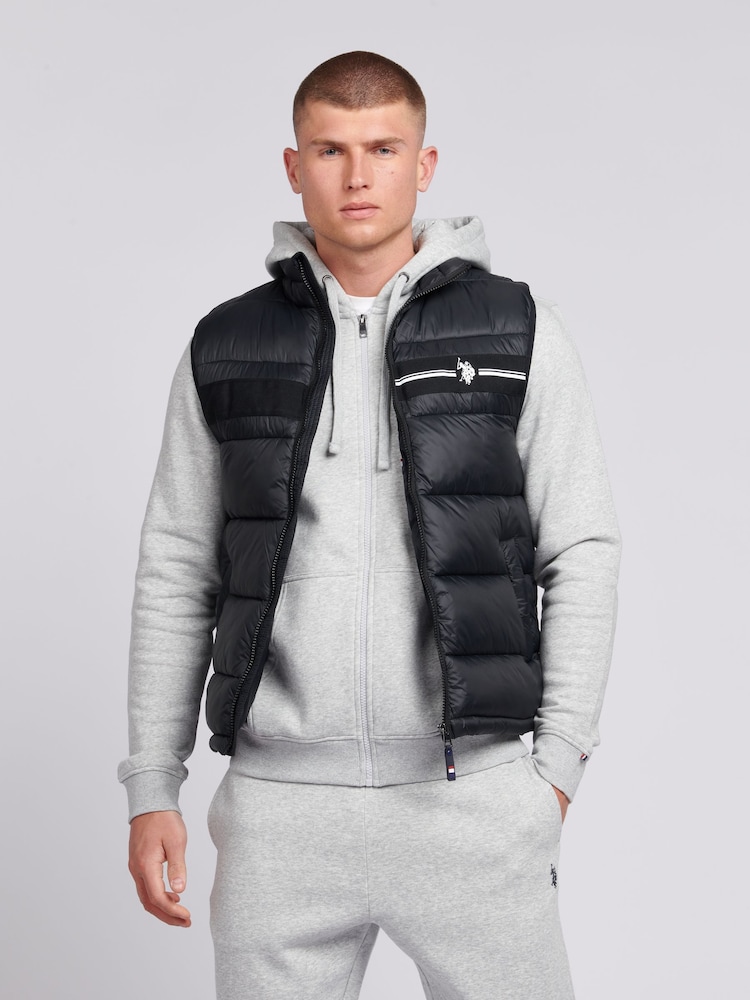 Черный - U.S. Polo Assn. 3D Tape Mens Gilet - Изображение 1 из 7