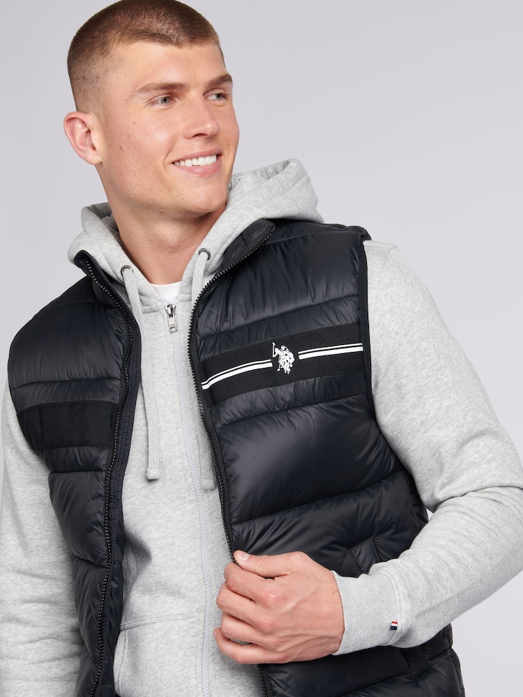 Черный - U.S. Polo Assn. 3D Tape Mens Gilet - Изображение 2 из 7