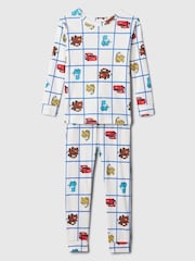 Gap White Disney Cars Cotton Long Sleeve Pyjamas (6mths-5yrs) - Image 1 of 3