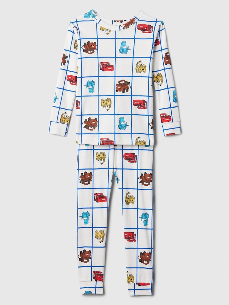 Gap White Disney Cars Cotton Long Sleeve Pyjamas (6mths-5yrs) - Image 1 of 3