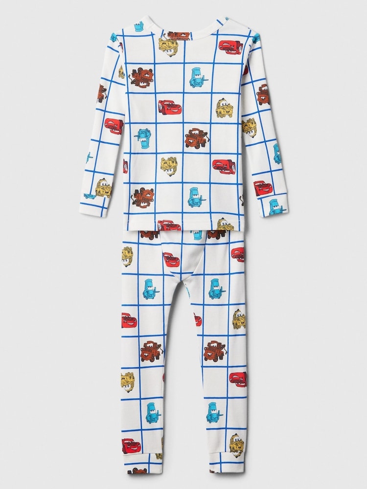 Gap White Disney Cars Cotton Long Sleeve Pyjamas (6mths-5yrs) - Image 2 of 3