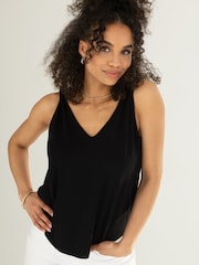 Pour Moi Black Chrome Sophie Fuller Bust Stretch V-Neck Vest with LENZING™ ECOVERO™ Viscose - Image 1 of 4