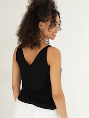 Pour Moi Black Chrome Sophie Fuller Bust Stretch V-Neck Vest with LENZING™ ECOVERO™ Viscose - Image 2 of 4