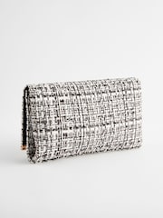 Monochrome Bouclé Clutch Bag With Detachable Cross-Body Chain - Image 7 of 10