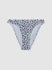 Good American Blue Print Textured Leopard Print Bikini Bottoms - Image 1 of 2