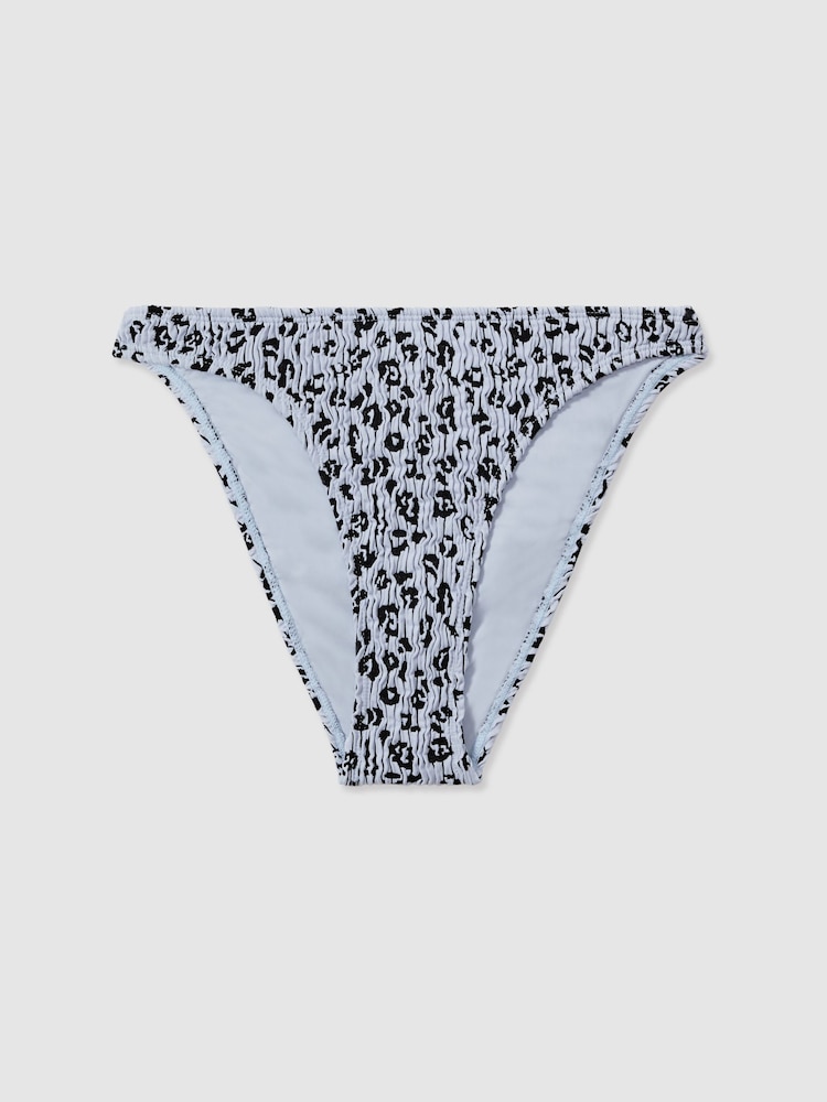 Good American Blue Print Textured Leopard Print Bikini Bottoms - Image 1 of 2