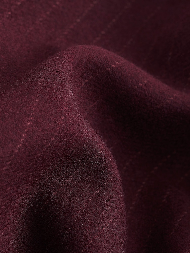 Burgundy Premium Wool Blend Wide Leg Trousers - Image 6 of 6