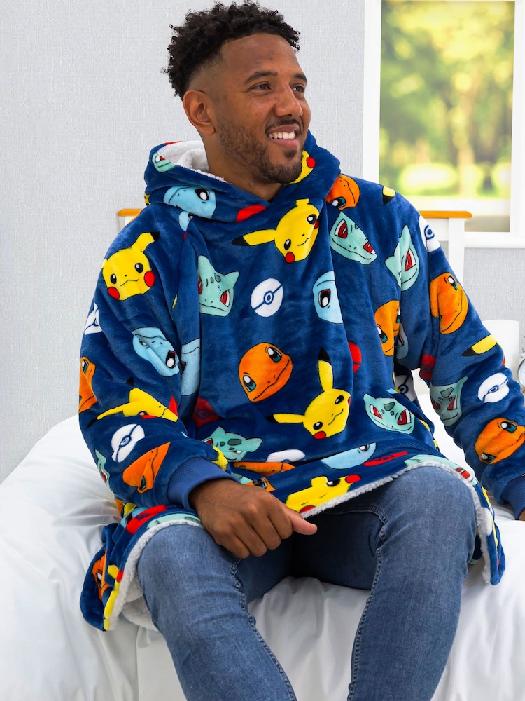 Character World Pokemon Badges Wearable Hooded Fleece - Image 1 of 6