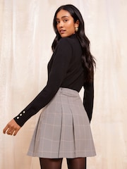 Friends Like These Grey Check Mini Skirt - Image 4 of 4