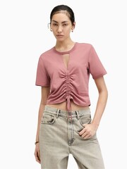 AllSaints Pink Gigi T-Shirt - Image 1 of 7
