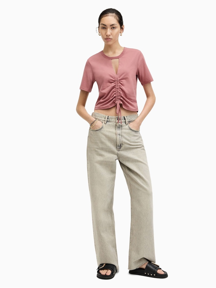 AllSaints Pink Gigi T-Shirt - Image 5 of 7