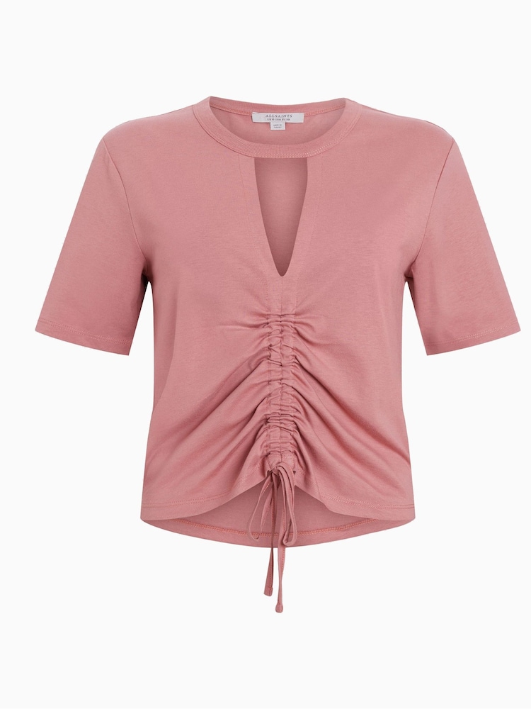 AllSaints Pink Gigi T-Shirt - Image 7 of 7