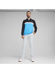 Puma Black Pure Colourblock Golf Quarter Zip Mens Top - Image 3 of 6